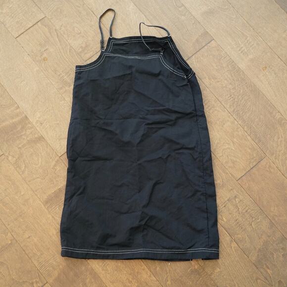 Nike Sportswear Short Cami Dress Womens Small Black Woven‎ Sporty Swoosh Logo - Picture 13 of 13